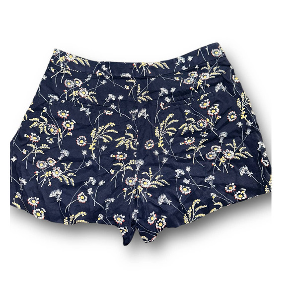 LOFT Ann Taylor Women's Navy Blue Floral Print Dress Shorts - Size 10 - Picture 2 of 3